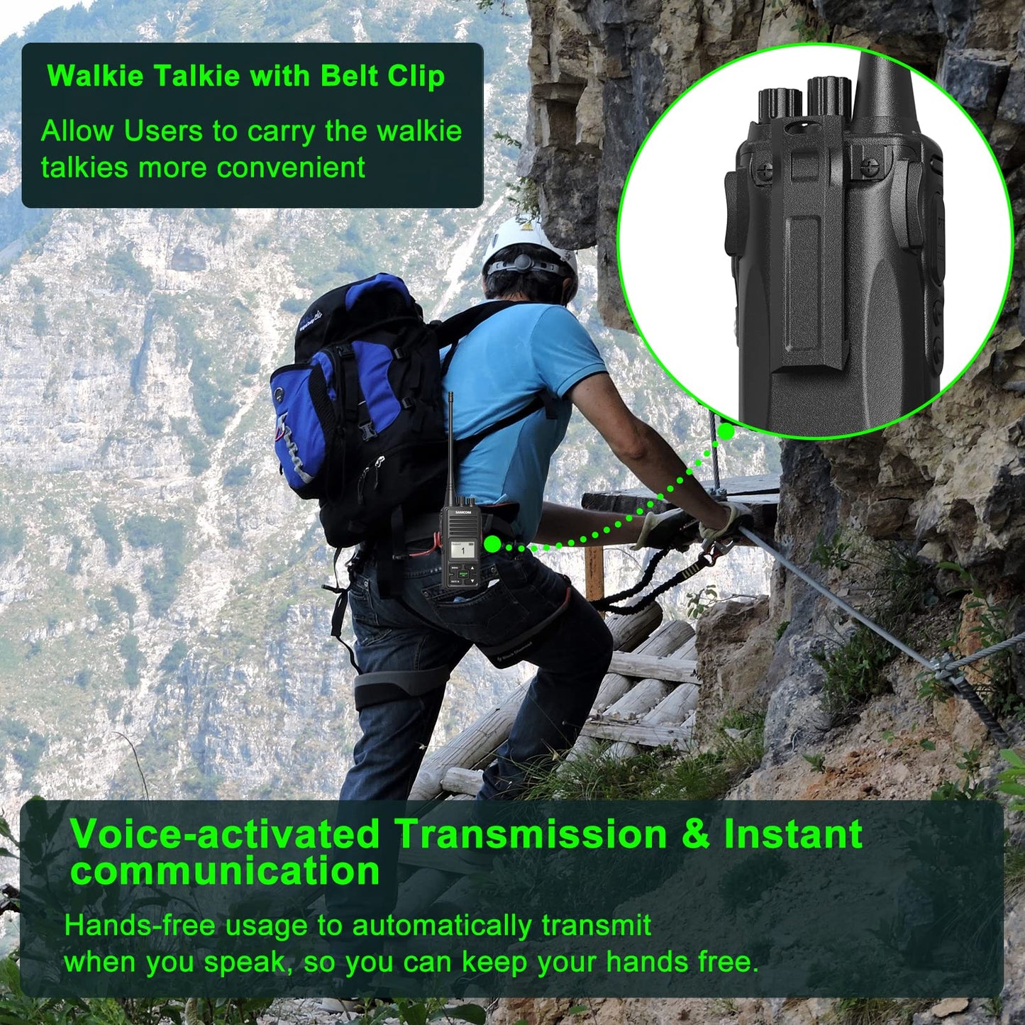 Samcom Fpcn10A Two Way Radios Long Range 3000Mah Heavy Duty Walkie Talkies For Adults Rechargeable Handheld Uhf 2 Way Radios Wit