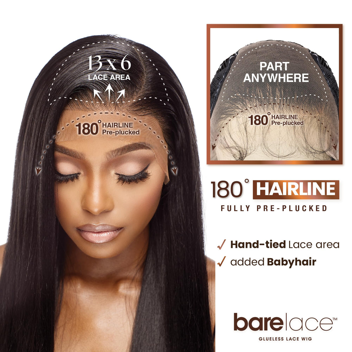 Sensationnel Bare Lace 13X6 Wigs - Unit 1 Lacefrontal Glueless Synthetic 180 Degree Preplucked Hairline (SH/HONEY)