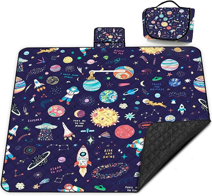 Extra Large Picnic Blanket Waterproof,80"x 80"Foldable Machine Washable Beach Blanket,Outdoor Blanket for 6-8 Adults,Suita...