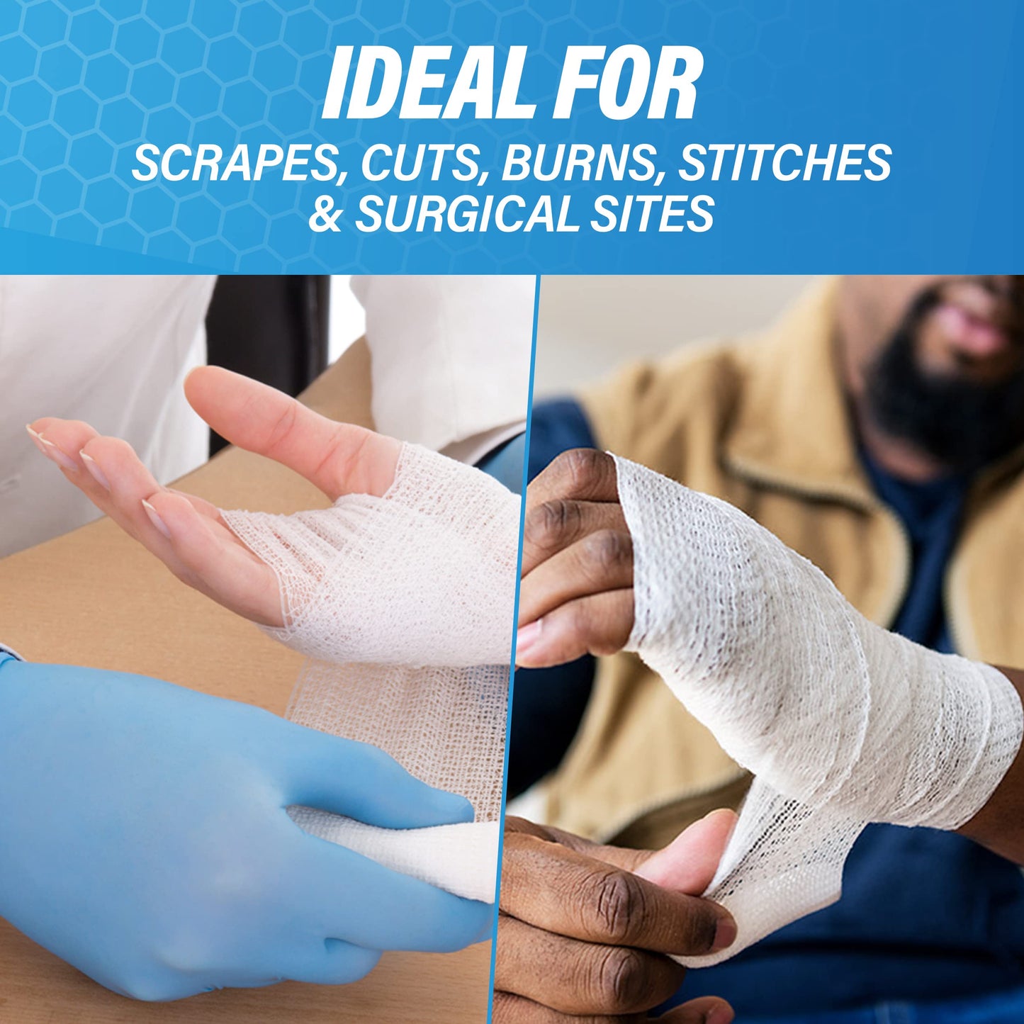 Gauze Rolls-kerlix Cotton Gauze Bandage Rolls -6 ply-STERILE - 4 Inches X 12 feet -Extra Absorbency - Medical Gauze Bandage -6 Rolls - Latex Free -Each roll Individual Wrapped-Hospital Grade Quality