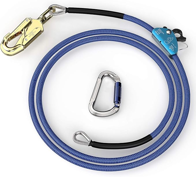 X-R-SPORT 1/2" X 8' Steel Core tree climbing kit ，flipline for climbing trees, climbing tree equipment，arborist，tree climb...