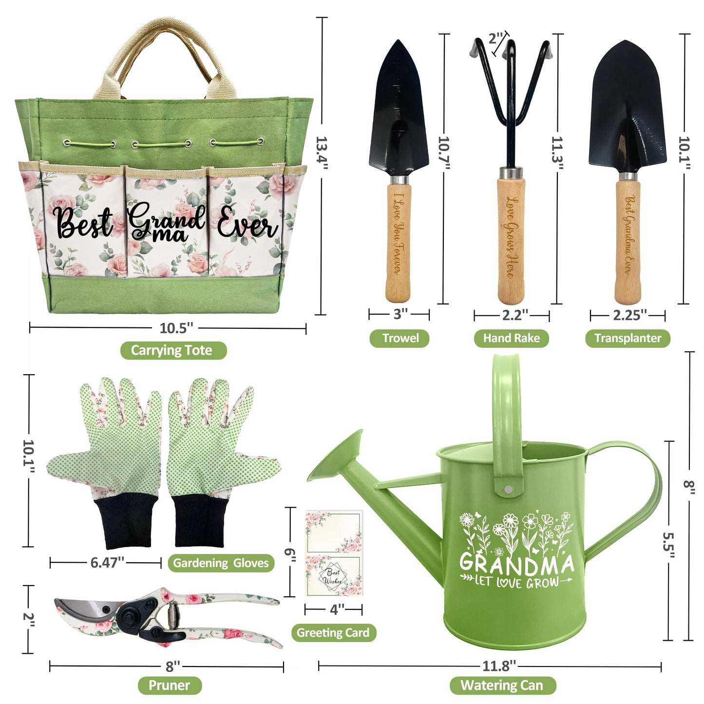 Gifts for Grandma, Grandma Garden Kit Birthday Gifts from Grandkids Floral Gardening Tools and Durable Garden Tools Organizer Tote, Ideal Gardening Gift for Women on Grandparents Day Chrismas