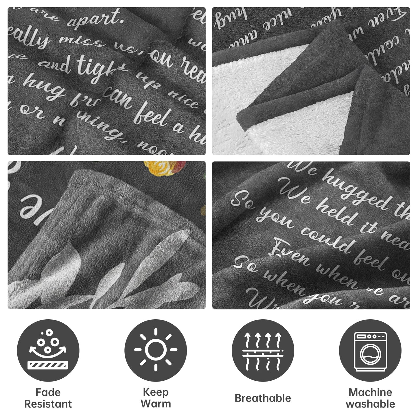 Afterprints Nana Gifts, Nana Blanket with Flowers & Letter Print, Nana Birthday Gifts, Gifts for Nana from Grandkids on Grandparents Day, Soft Throw Blankets 50" x 60"