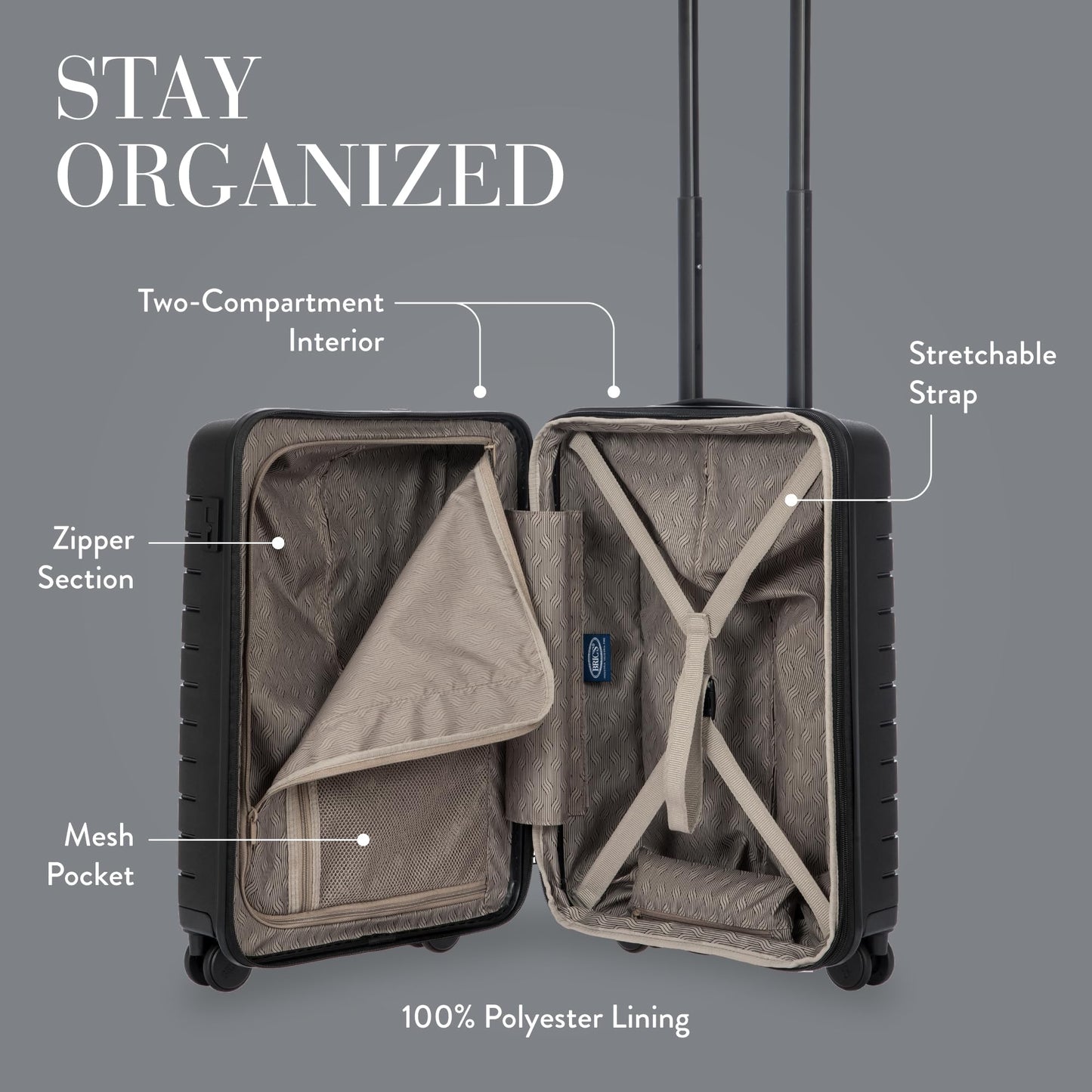 Bric's B|Y Ulisse Carry-On Luggage with Spinner Wheels – Airline Approved Hard Shell Suitcase, TSA Combination Lock & USB Port - Removeable Wash Bag Included - 21 Inch, Black