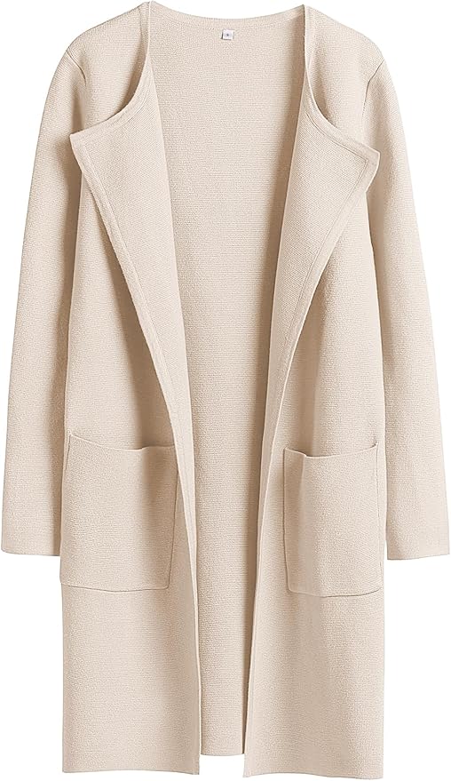 ANRABESS Womens Cardigan Sweater Open Front Knit Long Coatigan Dressy Casual Jacket Coat 2025 Fall Outfits Classy Clothes