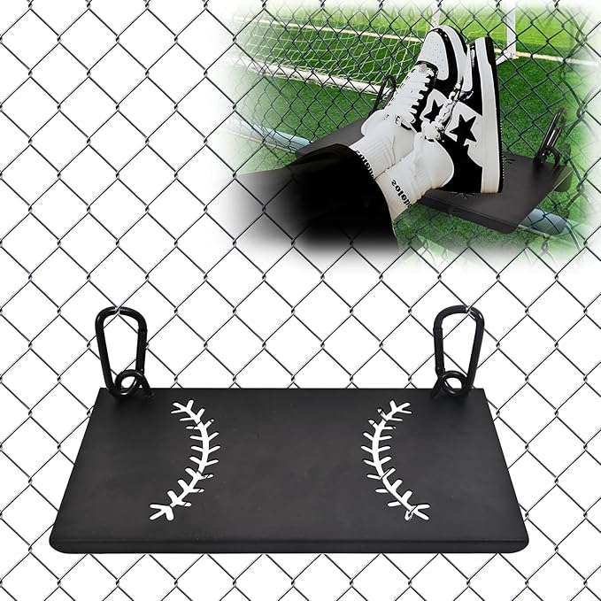 Heavy-Duty Iron Hanging Footrest for Baseball Fences – Ergonomic Steel Support, Adjustable Iron Fence Footrest for Baseball & Softball – Portable Steel Foot Tray