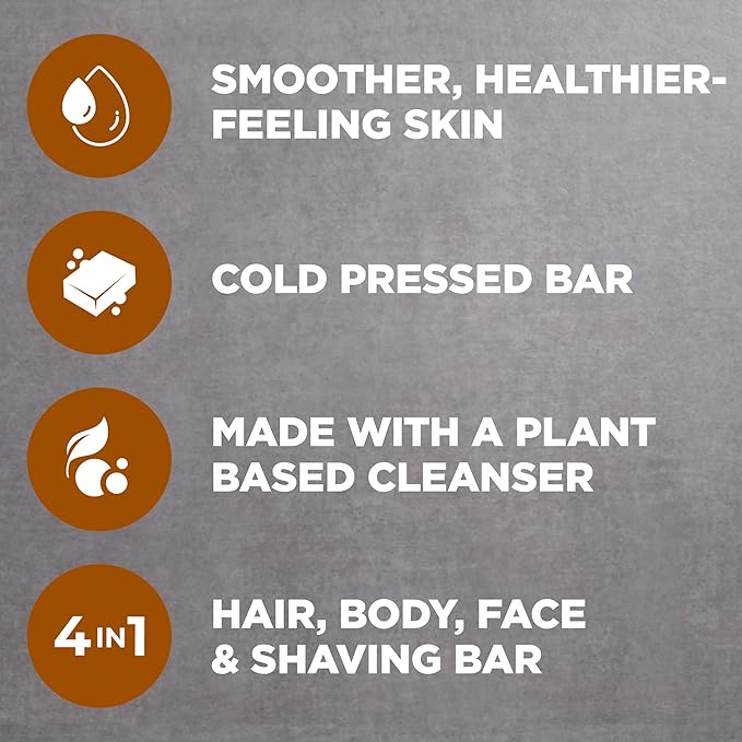 Dove Men+Care Cleansing Bar Soap Sandalwood + Cardamom Oil 4 Bars to Rebuild Skin in the Shower, a 4in1 Hair, Body, Face & Shaving Bar with Plant-Based Cleanser and Natural Oils 5 oz