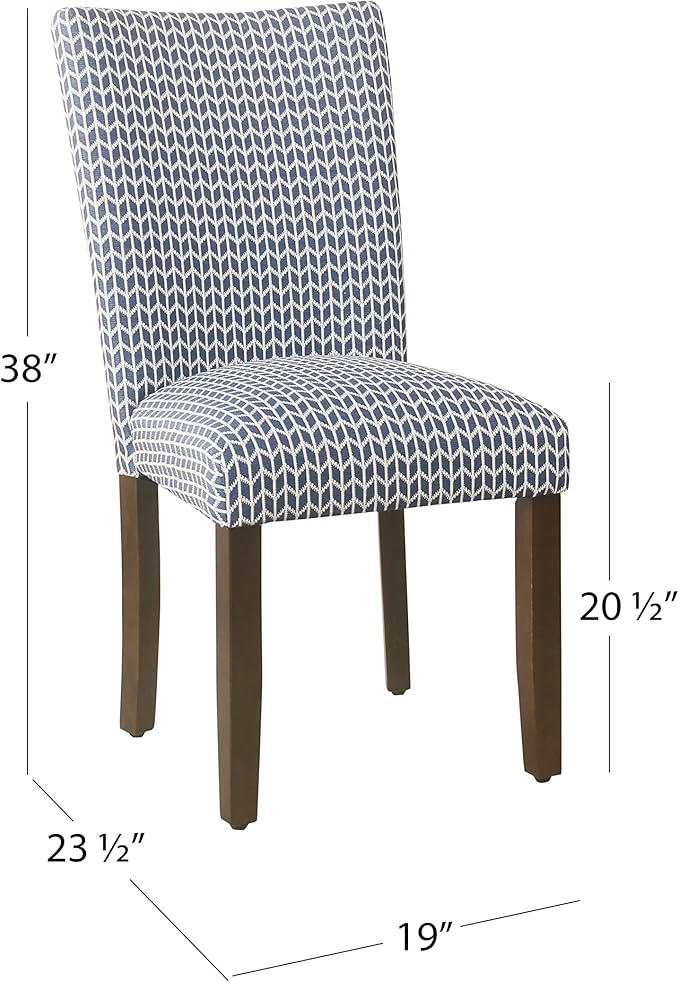 HomePop Classic Parsons Dining Chair - Blue Geometric (Set of 2)