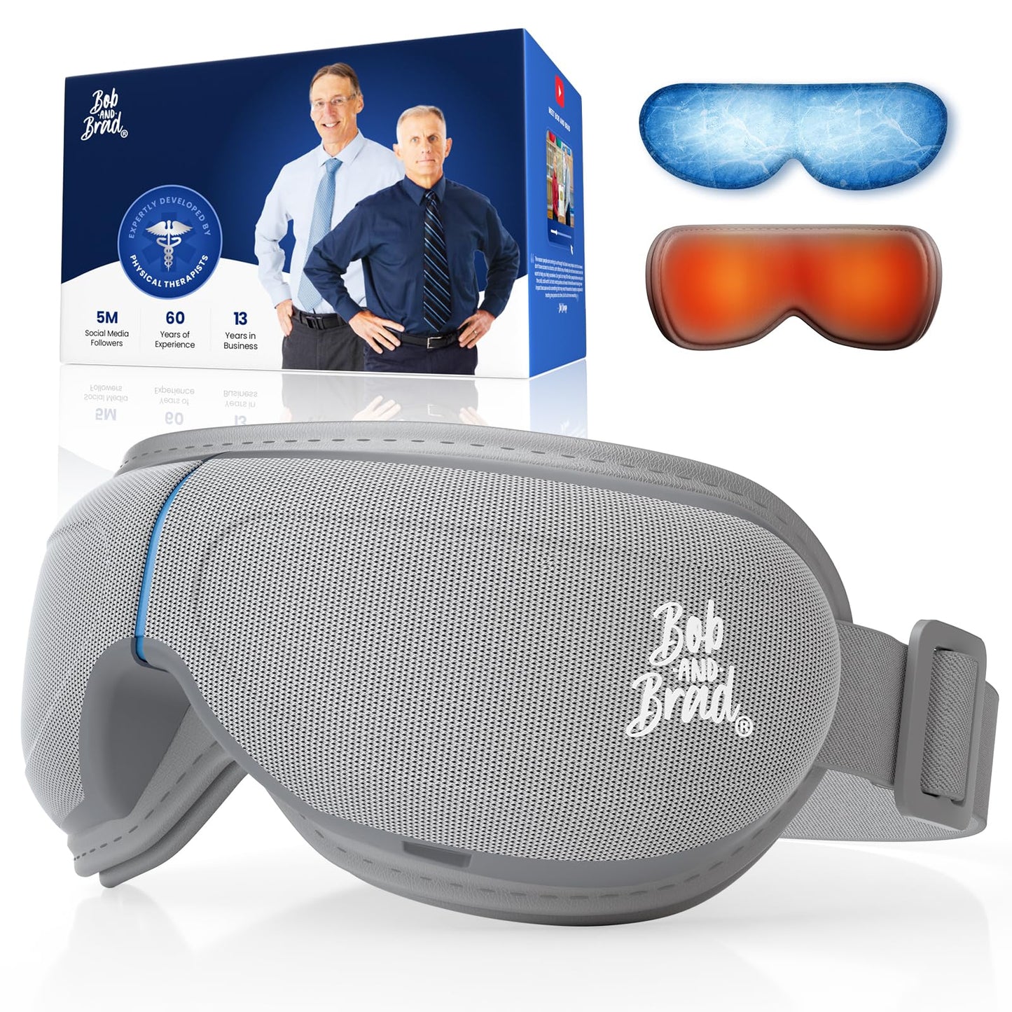 BOB AND BRAD Eye Massager with Heat and Cooling, EyeOasis 2 Eye Mask for Migraines FSA Eligible/HSA Eligible, Heated Face Massager for Dry Eye Migraine Relief, Warm Compress for Eyes Strain Relief