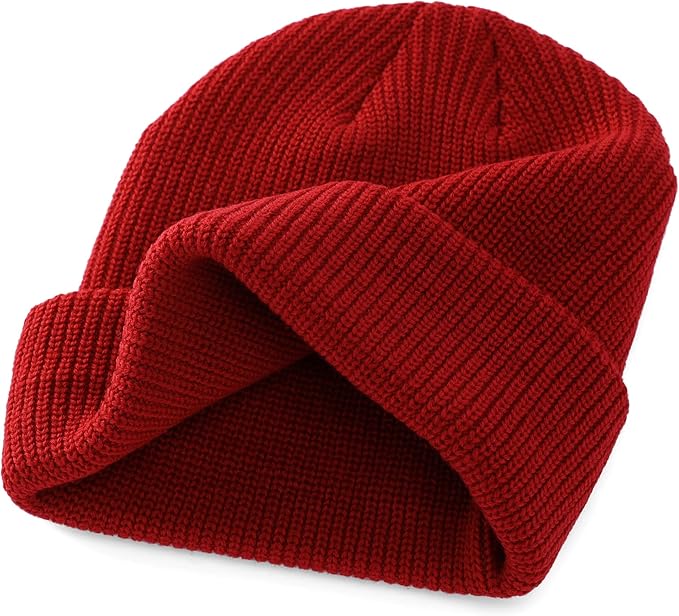 Connectyle Classic Double Layer Knit Beanie Hat Warm Thick Acrylic Winter Hats Daily Cuffed Beanies Watch Hat for Men Women