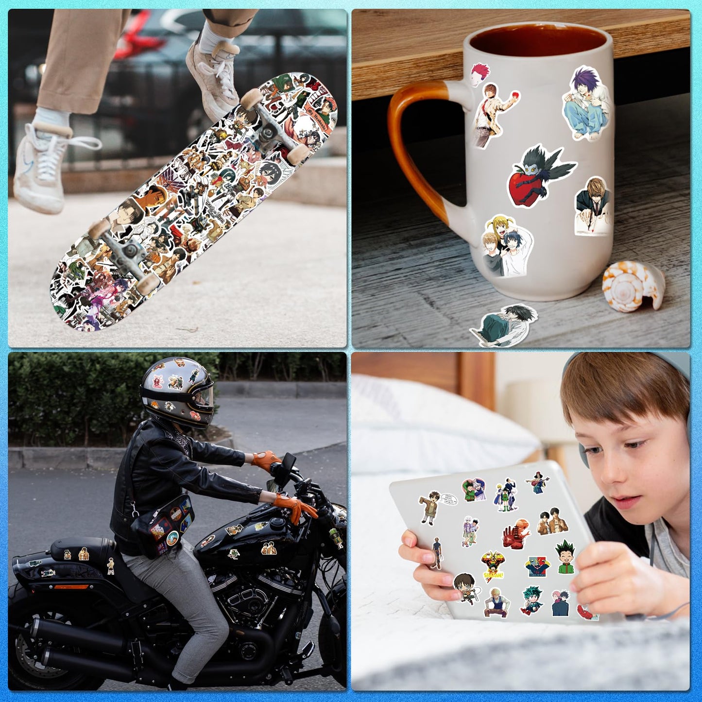 Arme Anime Stickers Mixed Pack,300Pcs Mixed With Classic Anime Theme Sticker Pack,Vinyl Waterproof Stickers And Decals For Bottl