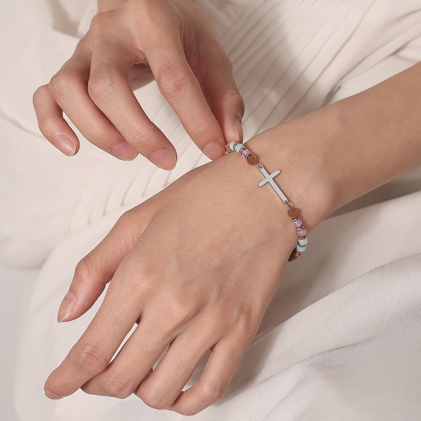 AryaHozel Friendship Bracelets for Women, Cross Bracelet, Best Friend Friendship Gifts for Women, Best Friend Birthday Gifts for Woman Friends Bff Bestie Female Christmas Valentines Christian Jewelry