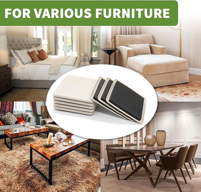 COVERCORNER Furniture Sliders for Carpet 8 PCS - 5 inch Furniture Moving Slider Chair Legs Floors Protectors Square Furniture Movers Sliders – Move Your Furniture Easy & Safely(for Carpet)