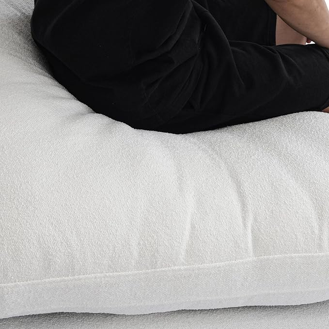 160.6" Cloud Modular Sectional Sofa with Storage Ottomans, V Shaped Minimalist Sofa Couch, Convertible Couch Deep Seat for Living Room Sets,Covers Washable&Replaceable,White