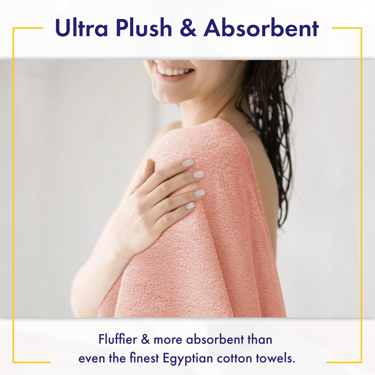 Alusa Home Ultra Soft & Plush Viscose from Bamboo Bath Towels - 700 GSM Luxury Bath Towels - 6 Piece Set - Super Absorbent & Quick Drying (Blush Pink)