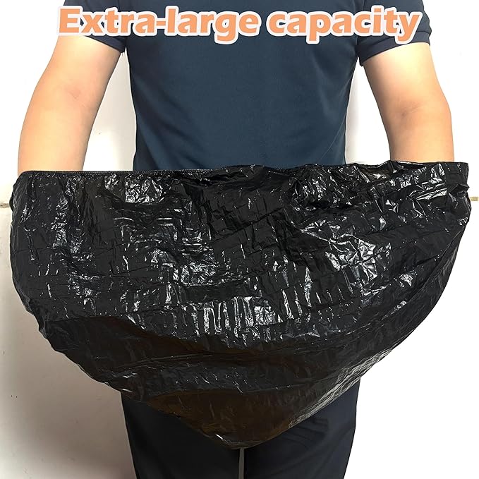 50 PCS Elastic Band Trash Bags Compatible with Popur X5 Litter Box, Litter Box Liners for Popur X5 Self-Cleaning Cat Litter Box (Black)