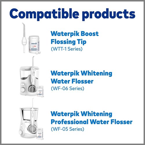 Waterpik Water Flosser for Teeth, Portable Electric Compact for Travel and Home & Fresh Mint Whitening Refill Tablets (30 Count) – for Use with Waterpik Boost Tip