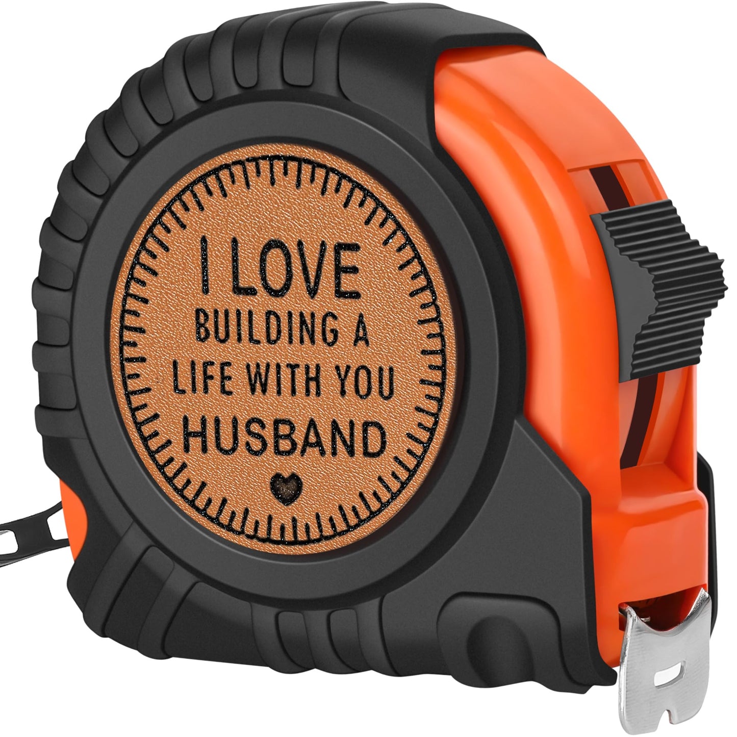 Husband Gifts for Birthday Anniversary Christmas Husband Gifts from Wife, Romantic Wedding Anniversary Men Gifts, Best Husband Ever Gifts, Genuine Leather Engraved 25 FT Tape Measure Useful Tools Gift