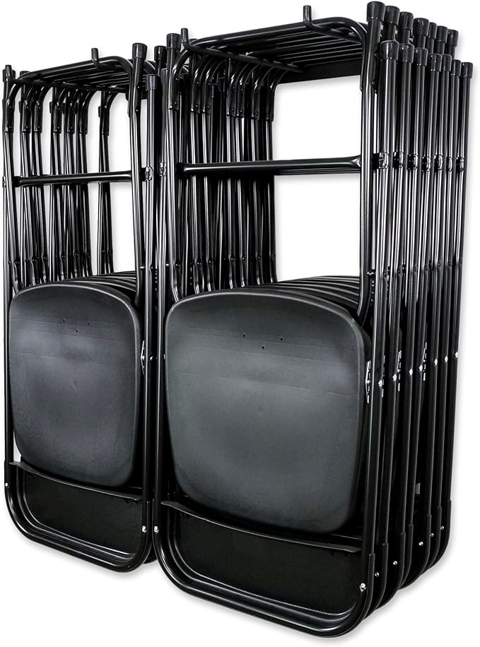 StoreYourBoard Double Chair Storage Rack – 2 Pack Heavy Duty Folding Chair Rack for Garage Organization, Holds 200 lbs, Ch...