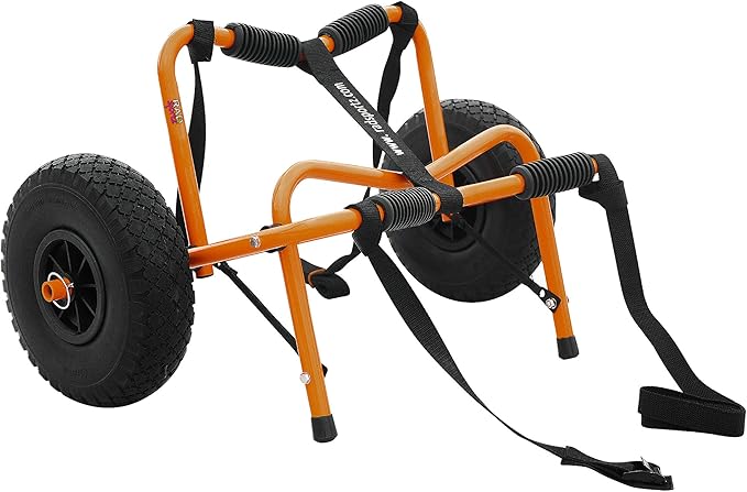 Kayak Cart – 150 Lbs Capacity Canoe Dolly with Airless Tires, Foldable Aluminum Frame, and Carrying Bag for Personal Water...