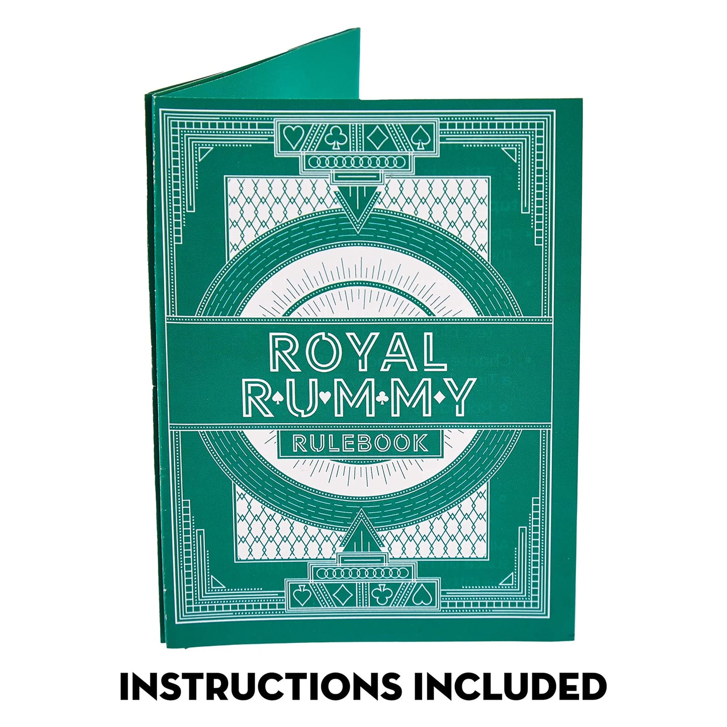 MBGBrybelly Royal Rummy Play Mat - 24" x 24" Green Felt Mat - Classic Family Casino Card Games of Bets and Bluffs - for Fans of Poker, Michigan Rummy, and Rummy Games - 30+ Min Gameplay, 2-9 Players
