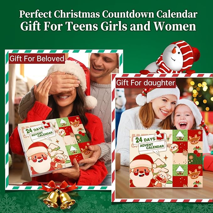 Makeup Advent Calendar 2025 Teen Girls Women，24 Days Beauty Advent Calendar Christmas Countdown Make up Gift Set, 2025 Xmas Gift Surprise Box Calendar Full Size