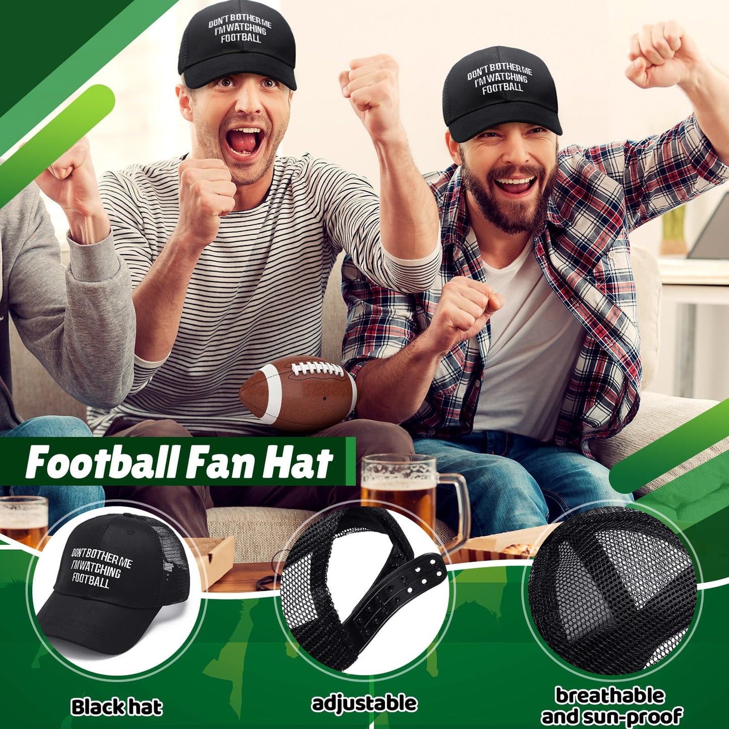 VioraWhite 6 Pcs Football Fan Gift Set Football Tumbler Gift Football Socks Football Cap Football Keychain Gift Box for Men Dad Boyfriend Husband Brother Friends Football Birthday Gift