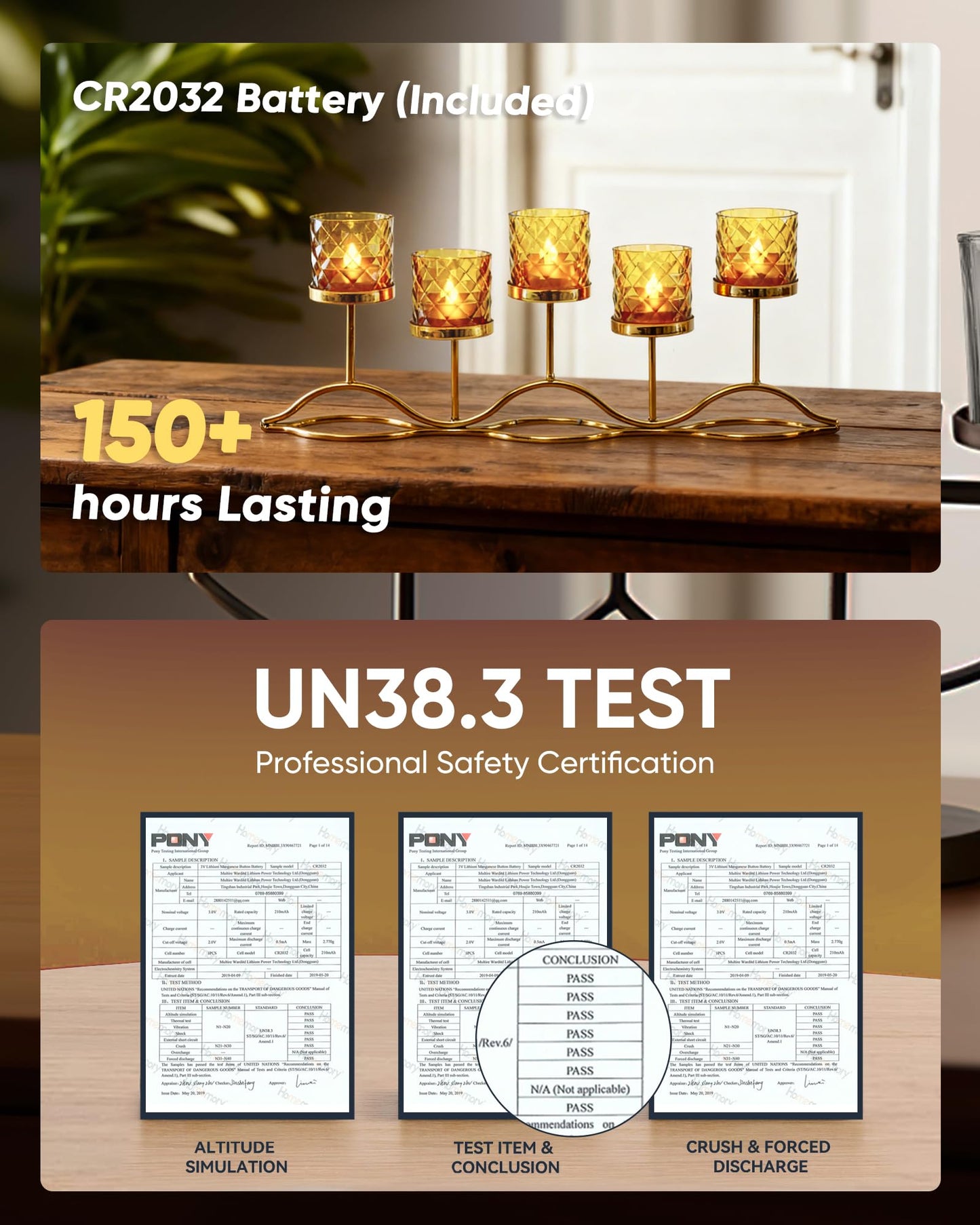 Homemory 2" x 2" Acrylic Votive Candle Holders with Auto Timer Flameless Led Tealight, Battery Powered Fake Electric Candles for Wedding Centerpiece, Table, Christmas Decor (12Pack, Gold Base)
