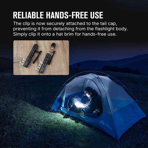 OLIGHT Baton4 Rechargeable EDC Pocket Flashlight 1300 Lumens Bundles with I3T2 EOS 200 lm Compact Bright Handheld Lights
