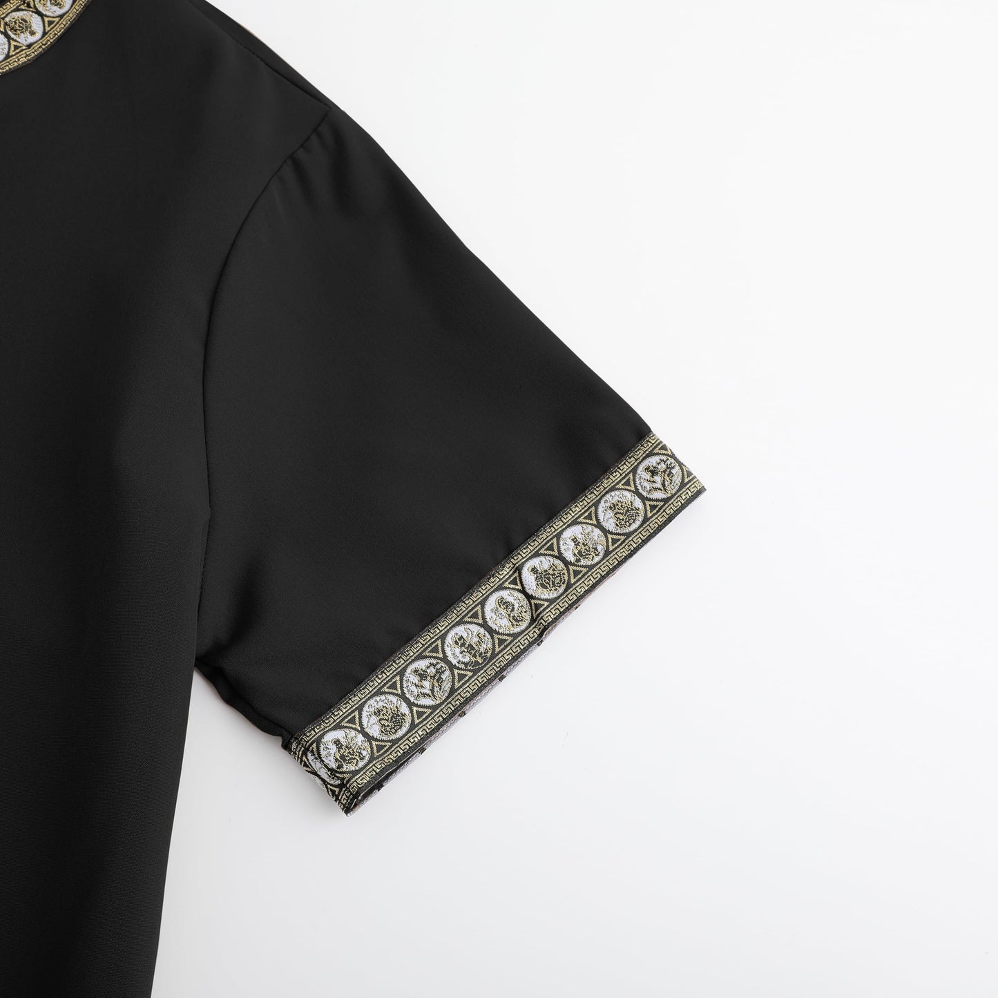 Emitory Boys Medieval Knight Costume Kids Tunic Renaissance V Neck Shirt Viking Vintage Warrior Halloween Tops