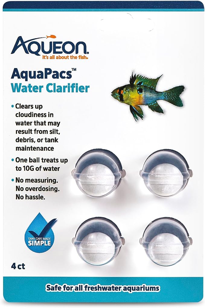 Aqueon AquaPacs Water Clarifier, for Freshwater Aquariums, 4 Pack