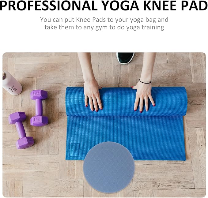 ABOOFAN Yoga Knee Pad and Elbow Cushion, High-elasticity 15mm Thick Household Yoga Kneeling Support Pads for Pilates, Workout, and Floor Exercises – Navy Blue, 1 Pair