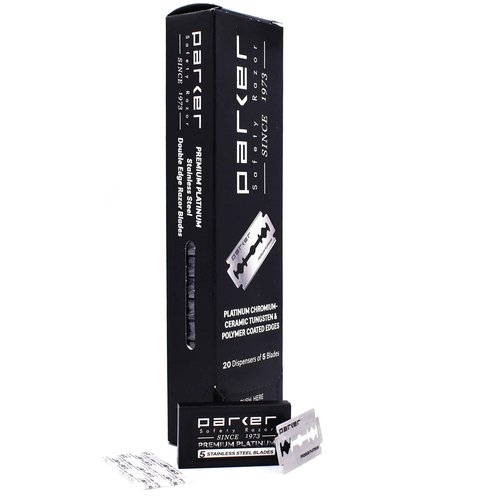 The Parker Variant ADJUSTABLE Double Edge Safety Razor and 105 Blade BUNDLE (GRAPHITE)
