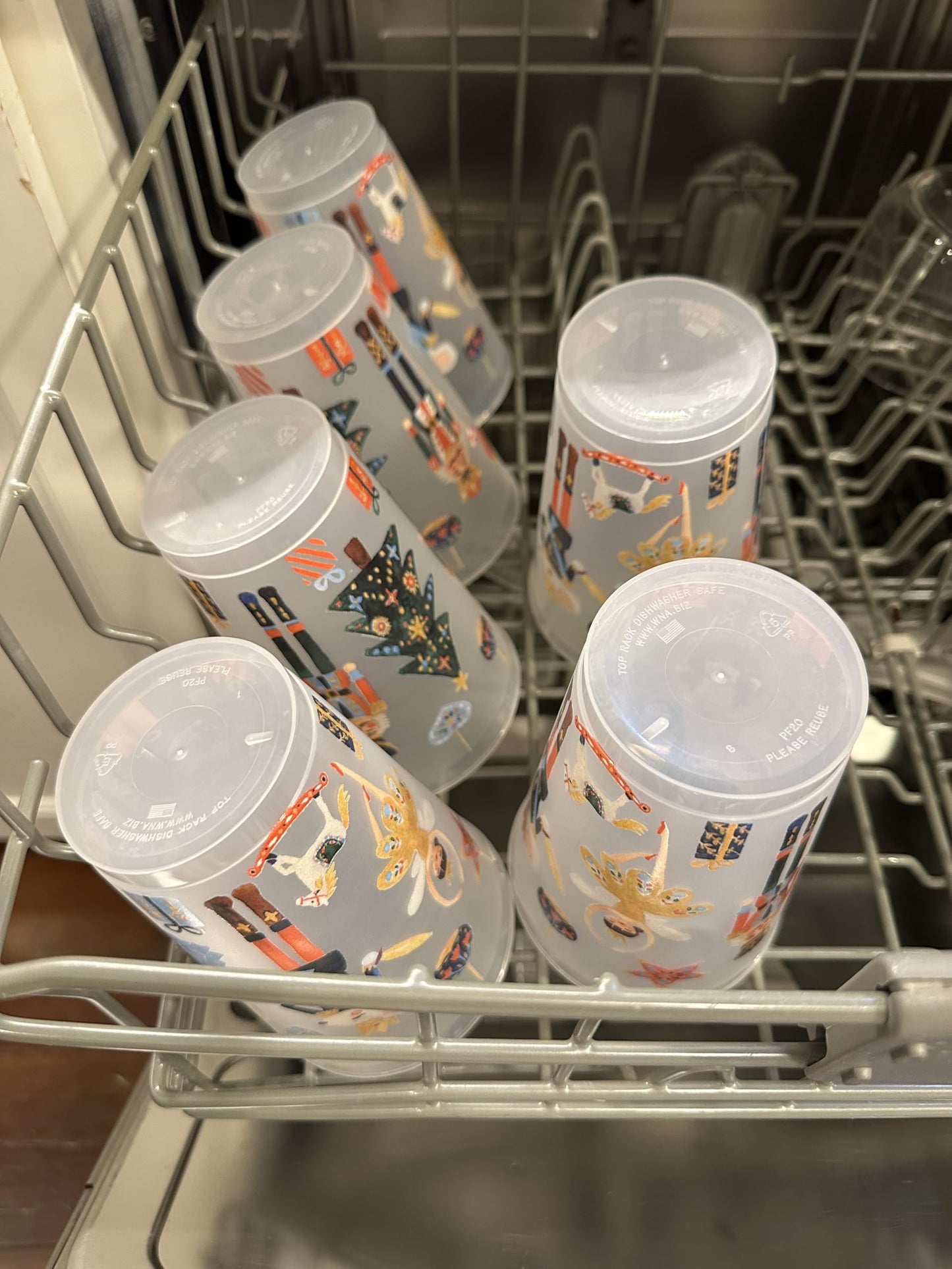 Marye-Kelley Christmas Nutcracker Suite Shatterproof 20 Oz Frosted Cups - Set of 6 Cups - BPA Free - Made in the USA Dishwasher Safe