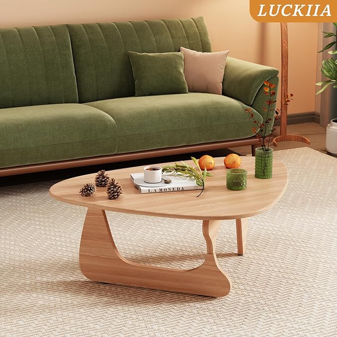 LUCKIIA Coffee Tables Wood Small Farmhouse Coffee Table Mid-Century Modern Wood Center Table for Living Room, Original, 35 Inch