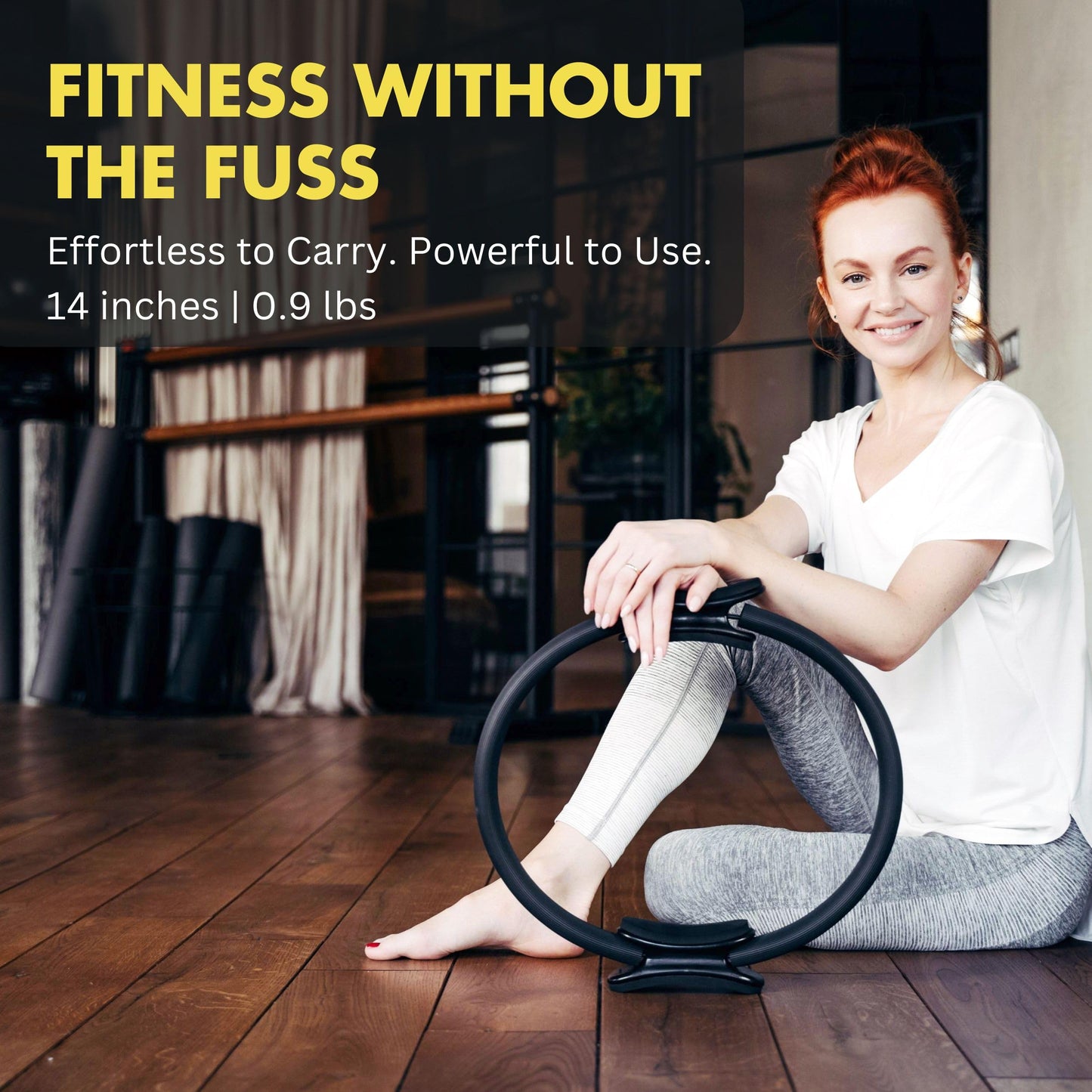 ProBody Pilates Fitness Circle – 14 Inch Pilates Ring for Yoga and Other Workouts, Focusing on Toning Inner Thighs, Arms, Core and Back, at Home Pilates Equipment (Aqua)
