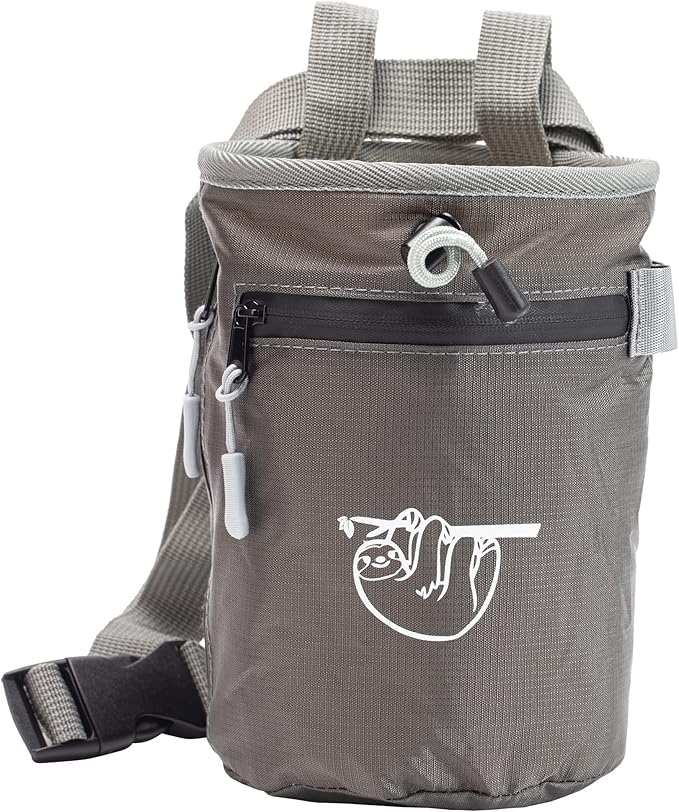 Chalk Bag for Rock Climbing, Climbing Chalk Bag for Bouldering with 2 Large Zipper Storage Pockets, Premium Gym Chalk Bag ...