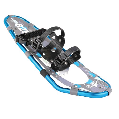 Lightweight Aluminum Frame Snowshoes with Dual Ratchet Bindings, Nylon Heel Strap, HDPE Decking, Includes Heavy Duty Carry Bag, Available in Adult and Kids Sizes, 30", Blue, Snowshoe Kit