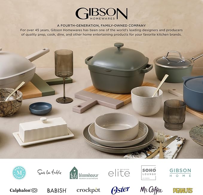 Gibson Home Rockaway 12-Piece Round Stoneware Dinnerware Set, Service for 4 – White Plates and Bowls, Modern Matte Finish, Microwave & Dishwasher Safe