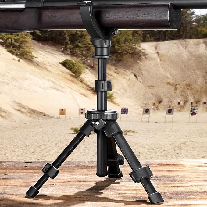 CVLIFE Shooting Rest Tripod - Adjustable Height, 360 Degree Rotation, V Yoke Stand - Portable Rifle Rest for Target Shooting, Hunting and Outdoor Activities