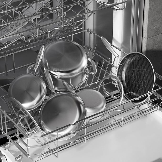 COOKER KING Stainless Steel 7PCS Cookware Set, Pots and Pans Set, Non Stick, Frying Pans, Saucepans & Stock Pot with Lid, Non-Toxic, Induction, Oven, Dishwasher Safe
