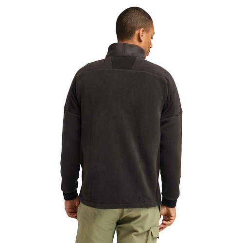 Timberland Men's Polartec Mix Media Full Zip Fleece, Black, X-Large