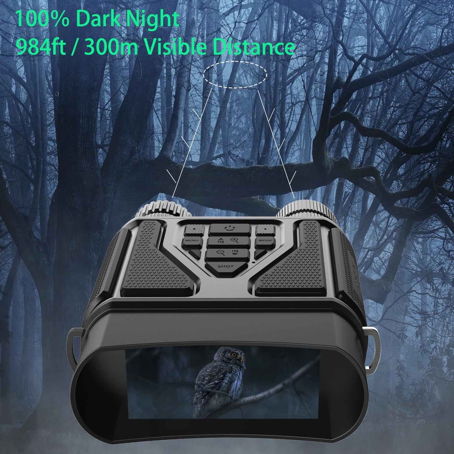 Night Vision Goggles - Night Vision Binoculars for Adults, Gifts for Men Him Husband Dad with 8X Zoom, 4000mAh Rechargeable Gear for Hunting & Camping (Black)