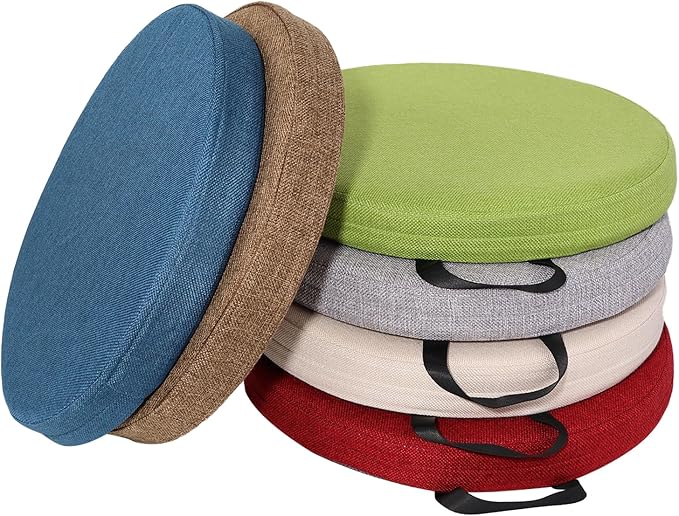 M Mute Touch 6 Pcs Flexible Floor Cushion, Floor Cushions Easy to Clean and Carry,16''x16''x2'' Soft Cushion for Learning Sitting Daycare Chair Yoga and Meditation (Linen)