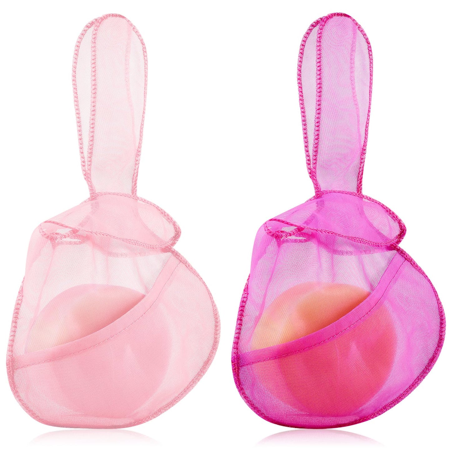 Nuanchu 2 Pcs Shampoo Bar Holder Bag Soap Saver Bag Beauty Shampoo Conditioner Bar Pouch Rabbit Shape Travel Soap Holder Loofah