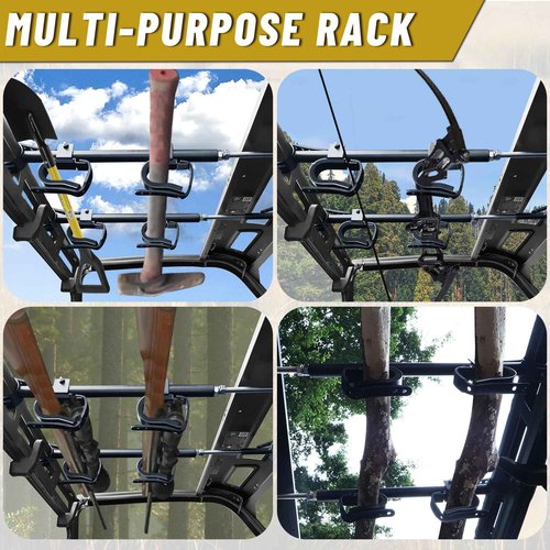 StarknightMT UTV Gun Rack - UTV Overhead Gun Holder Roof Gun/Bow Rack with Soft Padding, Adjustable Fits 21"-27" Spacing Compatible with Polaris Ranger Kawasaki Mule Uforce