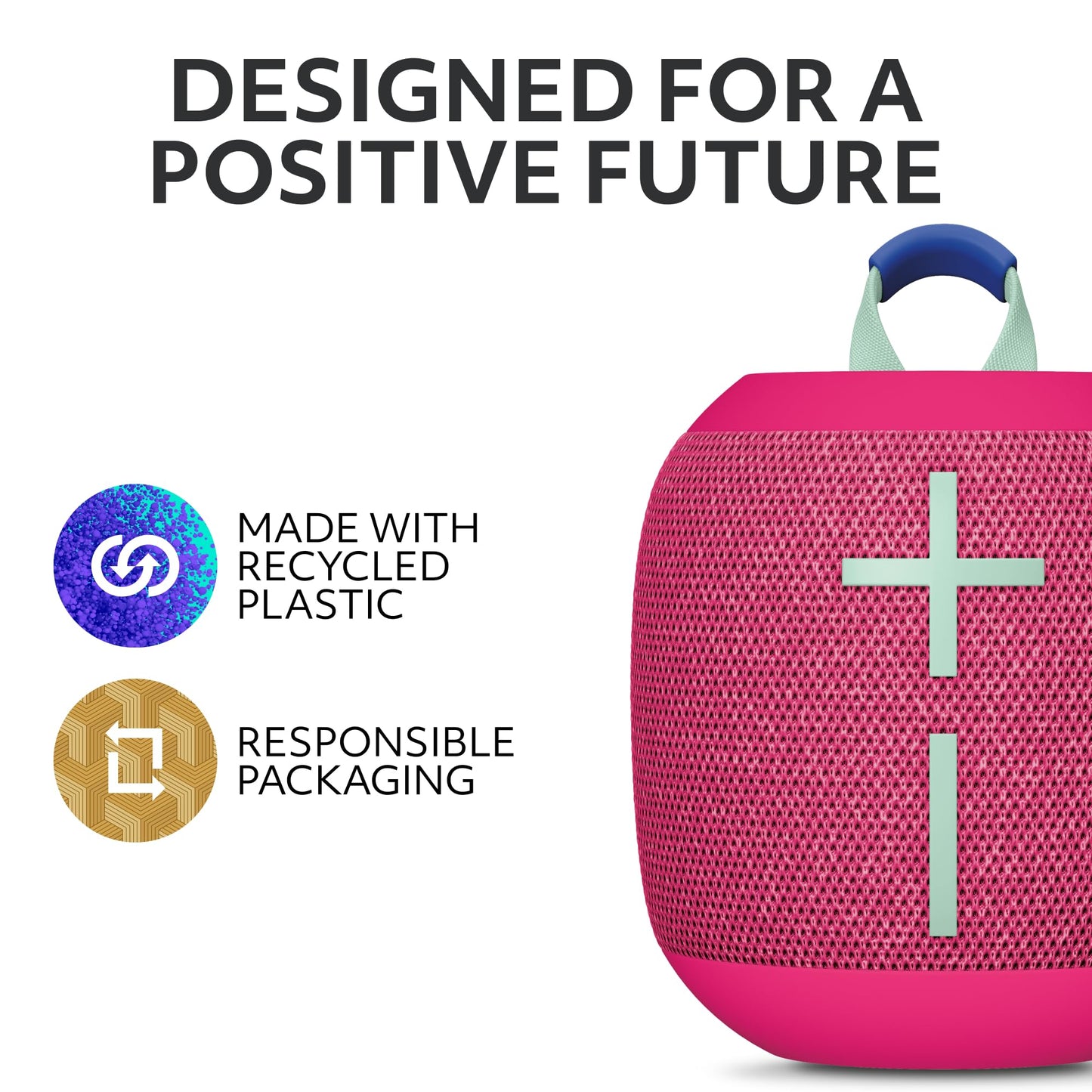 Ultimate Ears WONDERBOOM 4 Outdoor Speakers Bluetooth Waterproof with Big Bass & 360-Degree Sound, Dustproof Floating Wireless Speaker, 131ft Range - Pink