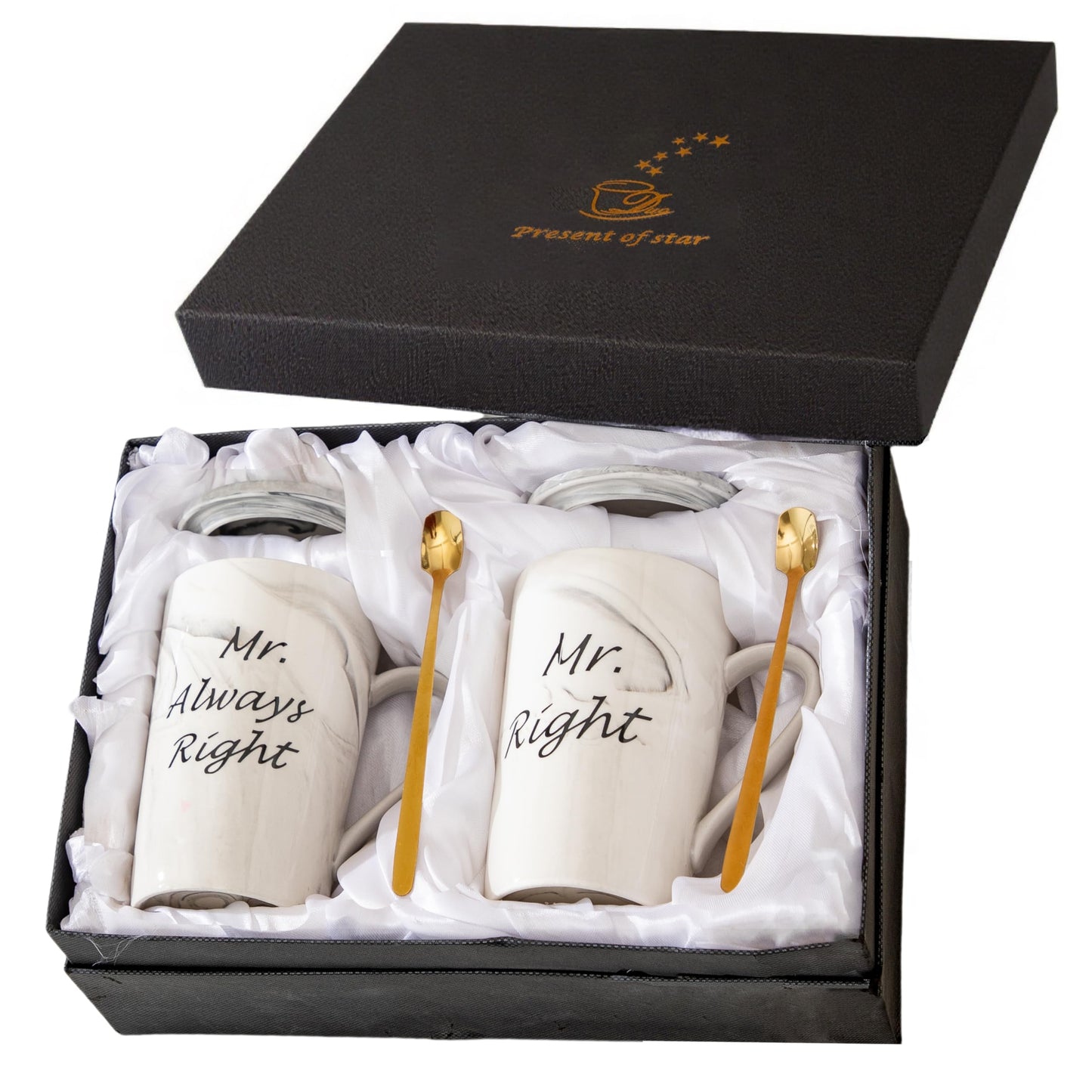 Mr and Mr Coffee Mugs Wedding Gifts for Grooms Gift for Gay Couples Engagement Wedding and Married Couples Anniversary Valentine's Day Gifts Ceramic Marble Cups
