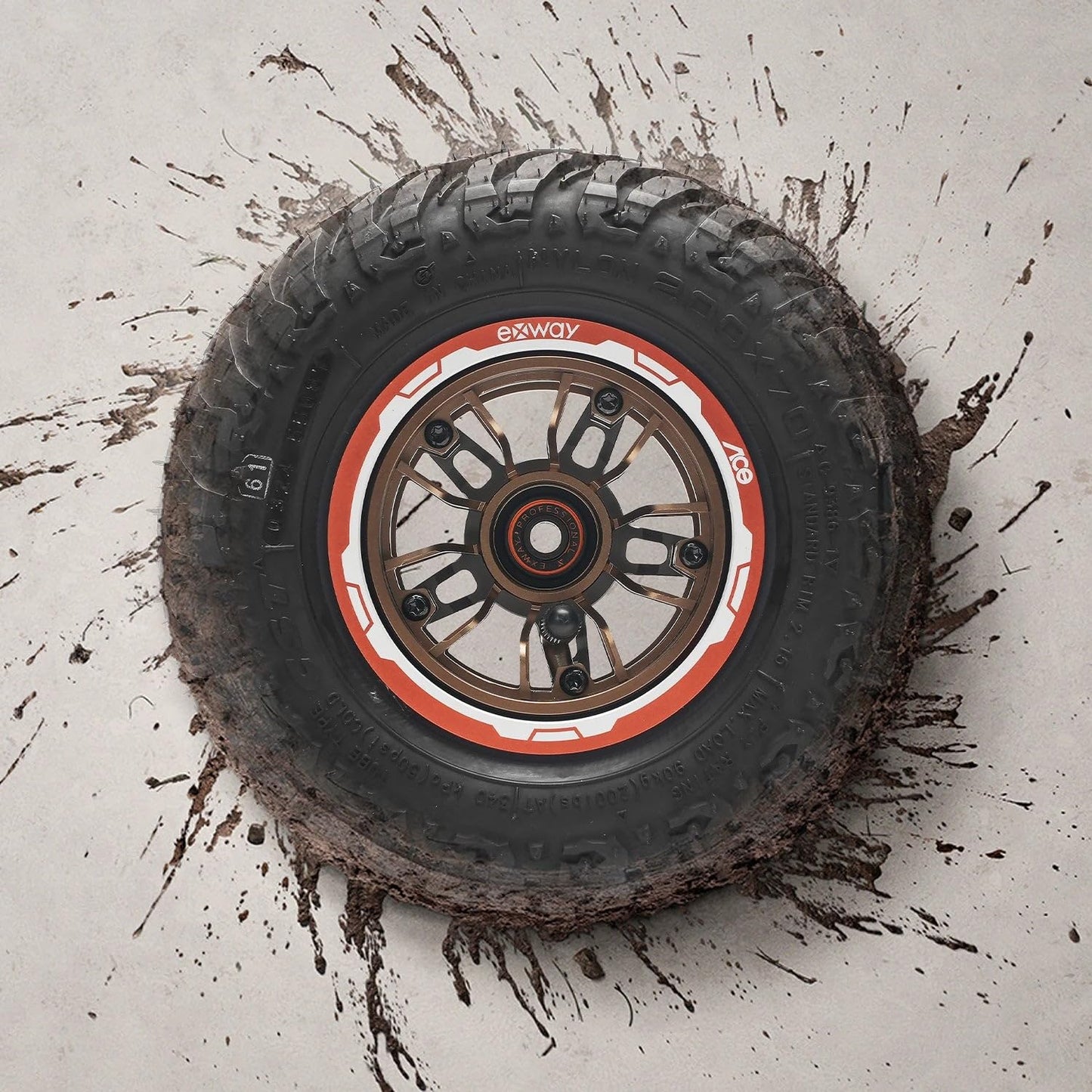EXWAY Professional 200mm Off-Road Mountain Tire, for Atlas Pro Electric Skateboards (200mm MT Inner & Outer Tires ×4)
