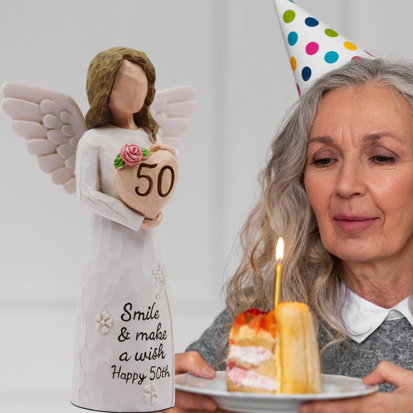 AcowSpt 50th Birthday Gifts for Her, 50th Birthday Gifts for Women, 50 Year Old Gifts for Women, Sculpted Hand-Painted Figurine